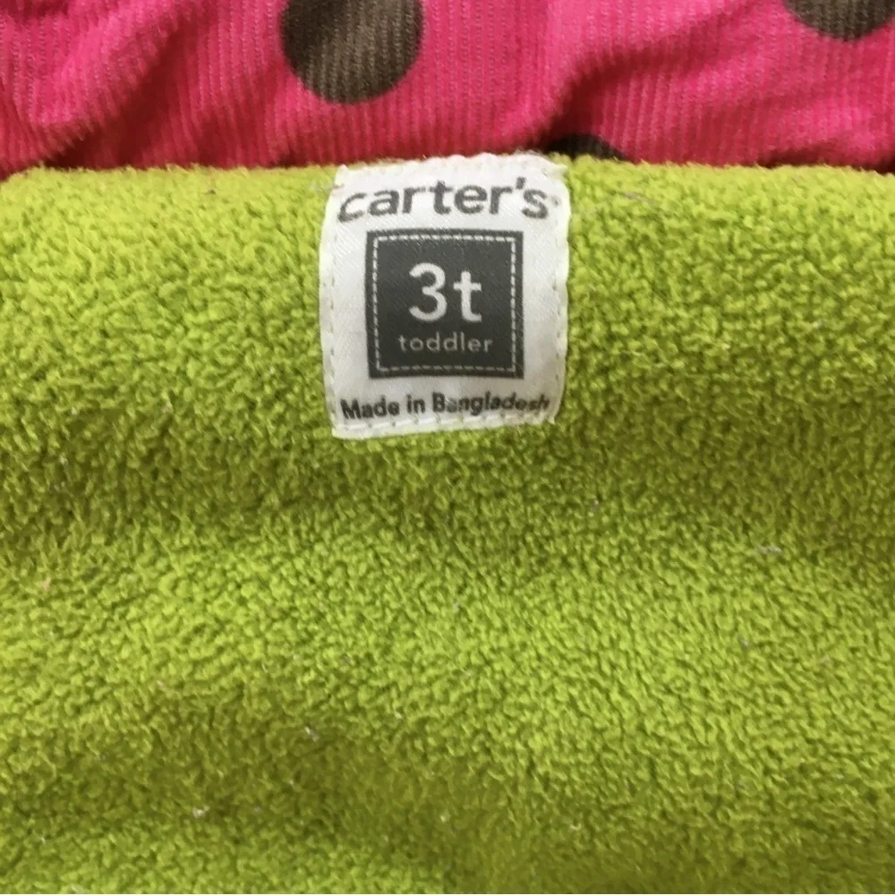Carter's Toddler Girls Pink Polka Dot Cotton Corduroy Thick Winter Puffer Vest